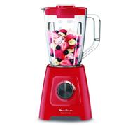 MOULINEX Blender électrique, Mixeur, 600 W, Bol 1,25 L, 5 programmes, 4 lames amovibles, Smoothies,