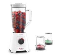MOULINEX Blender mixeur, 2 vitesses, Bol 2,8 L, 6 lames Powelix, Fonction Pulse, Technologie glasse pilée, Blendforce XXL LM458110