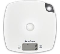 Moulinex BN1000 Compliss Balance de cuisine, capacité jusqu'à 5 kg, écran LCD, fonction tara, crochet pour accrocher, blanc