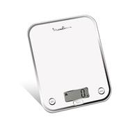 Moulinex BN5000 Optiss, Balance de cuisine, verre trempé résistant, fonction liquide, blanc