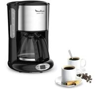 Moulinex Cafetière filtre, Capacité de 1,25 L, 10 à 15 tasses, Programmation 24 heures, Maintien au chaud, Subito FG362810, Noir