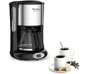 Moulinex Cafetière filtre, Capacité de 1,25 L, 10 à 15 tasses, Programmation 24 heures, Maintien au chaud, Subito FG362810, Noir