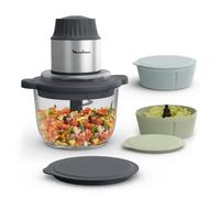Moulinex - Choppeo Party Hachoir 500W 3 bols de conservation + 3 couvercles