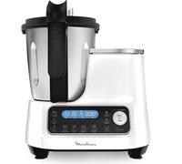 Moulinex ClickChef HF4SPRBL Robot de cuisine multifonction 1400 W - 3,6 l - Livre de recettes en espagnol (français non garanti) 5 programmes automatiques Température de 30 à 120 °C - 12 vitesses - 32 fonctions, balance, cuiseur-vapeur - Blanc