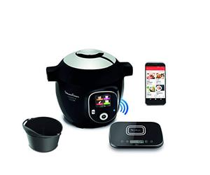 Moulinex Connect Multicuiseur Intelligent Haute Pression Balance et Moule Inclus 6L 200 Recettes 6 Modes de Cuisson Guide Pas à Pas Application Mon Cookeo CE859800, 6 liters, Noir