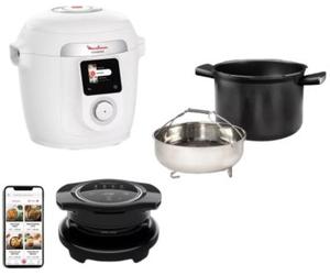 Moulinex - Cookeo Yy5855fb Cookeo Connecté Wifi 9-En-1 Blanc, 6 L - 150 Recettes + Couvercle Extra Crisp