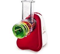 Moulinex DJ755G Râpe électrique et spiraliseur Plastique Rouge, Blanc