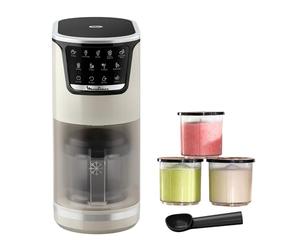 Moulinex Dolci, Machine à glaces et boissons glacées, 10 programmes, Crèmes glacées, Sorbets, Gelato, Granités, Milkshakes, Cocktails, Nettoyage automatique, 3 bols, 1,4 L, MJ604AF0