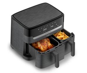 Moulinex Dual Easy Fry EZ901H20 friteuse Double 8,3 L Autonome 2700 W Friteuse d'air chaud Charbon de bois, Gris