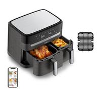 Moulinex Dual Easy Fry EZ905B20 friteuse Double 8,3 L Autonome 2450 W Friteuse d’air chaud Charbon, Gris