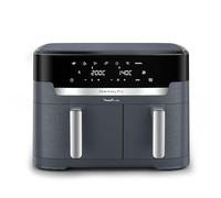 Moulinex Dual Easy Fry XXL, air fryer 2 tiroirs, jusqu'à 10personnes, 7programmes prédéfinis, EZ942BF0, Gris Foncé