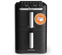 Moulinex Easy Fry Crispy Stack EZ7568F0 Friteuse à air verticale avec double résistance, gain de place, cuisson à l'air uniforme et croquante, avant amovible