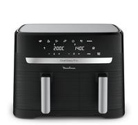 Moulinex Dual Easy Fry EZ9018 Double 8,3 L Autonome Friteuse d’air chaud Noir, Acier inoxydable