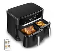Moulinex - Easy Fry Dual XXL air fryer - 7 programmes - 11 L - Noir | Friteuse sans huile double tiroir pour 10 personnes - Repas complet - 7 programmes automatiques - Nettoyage facile
