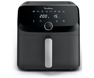 Moulinex Easy Fry Mega, friteuse à air, capacité extra-large 7,5 L, jusqu'à 8 personnes, 8 programmes préréglés, taille compacte, application avec recettes, lavable au lave-vaisselle, EZ855H, noir