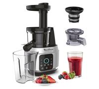 Moulinex - Extracteur de jus Juice & Clean - 150W - Gris | Pressoir à froid pour jus, sorbets et coulis - Technologie EasyClean automatique - 2 vitesses - Pichet 800 ml