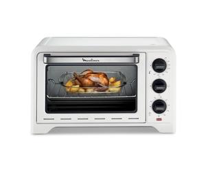 Moulinex Four posable Optimo 19 L, Thermostat jusqu'à 240 °C, 3 modes de cuisson dont gril, minuteur, 6 niveaux de cuisson, Chaleur traditionnelle, Blanc OX441110