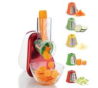 Moulinex DJ755G Râpe électrique et spiraliseur Plastique Rouge, Blanc