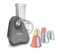 Moulinex - Fresh Express Découpe-légumes électrique 5 fonctions - Gris | Râpe à légumes avec système Twist breveté, service direct - 5 cônes inox pour trancher, émincer, couper et râper vos aliments