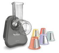 Moulinex Fresh Express DK855HE0 - Découpe-légumes électrique 5-en-1, gris, 150 W