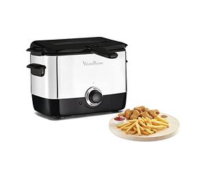 Moulinex - Friteuse Minifrito AF220010 Capacité itre Argenté - 1 L - Noir | Friteuse électrique avec huile pour 2 personnes - Cuit 600g de frites - Tapas et beignets - Thermostat réglable 150 à 190°C