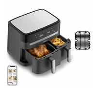 Moulinex Dual Easy Fry EZ905B20 friteuse Double 8,3 L Autonome 2450 W Friteuse d’air chaud Charbon, Gris