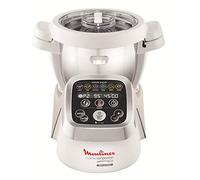 Moulinex HF802AA1 Robot Cuiseur Multifonction Companion - 6 programmes automatiques, 5 accessoires inclus, capacité jusqu’à 6 personnes, 1 million de menus [Commandes en anglais] Blanc