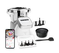 Moulinex I-Companion Pro, Robot Cuiseur, 17 fonctions, Pesage intégré, Capacité XL 10 personnes, Gris, Fabriqué en France + Double fouet,Robot cuiseur multifonction connecté