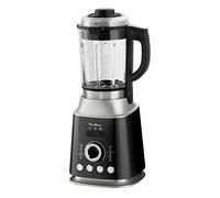 Moulinex LM962B10 Blender Chauffant Ultrablend Cook Mixeur Électrique Bol Verre Capacité 2L Soupe Coulis Compote Lait Smoothie Glace Pilée 10 Vitesses Pulse 1300W Gris et Noir [Commandes en anglais]
