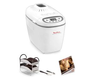 Moulinex - Machine pain Home Bread Baguette - 16 programmes - 5 kg - Blanc | Machine à pain pour 8 baguettes croustillantes - 16 programmes automatiques - Capacité 1.5 kg - Moule baguette inclus