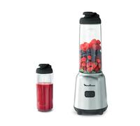 Moulinex Mix & Move Blender mixeur, 300W, Capacité utile 0,6 L, 2 bouteilles à emporter en Tritan, Compact, Ergonomique, Lames amovibles LM15FD10, Métal