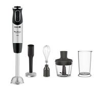 MOULINEX Mixeur plongeant 4en1 Quickchef, 10 vitesses, Mini hachoir, Fouet, Presse purée, Gobelet 800 ml, 1000W, Noir/Inox DD65H810
