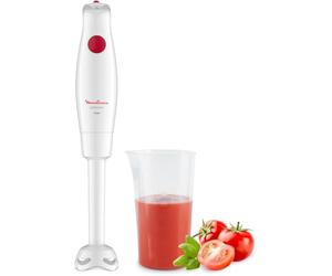 Moulinex - Mixeur plongeant Turbomix 350W - Mixage rapide -Blanc | Mixer plongeant pour soupes et purées - Gobelet 800 ml - Lames Zelkrom durables - Pied antiéclaboussures - Nettoyage facile
