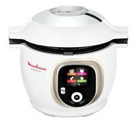 Moulinex Multicuiseur Intelligent Haute Pression 6 L 150 Recettes 6 Modes de Cuisson Guide Pas à Pas Facile et Rapide Application Mon Cookeo Blanc CE851A10, 6 liters