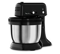 Moulinex Oh My Cake Robot pâtissier électrique, 300 W, 5 vitesses, Fonction pulse, 2 fouets et 2 pétrins compatibles lave-vaisselle, Bol Inox 4 L, Robot de cuisine ultra compact QA110810