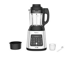 Moulinex Perfectmix Cook, Blender chauffant haute performance, 10 programmes auto, Recettes chaudes et froides, 1 400 W, panier vapeur, LM83SD10