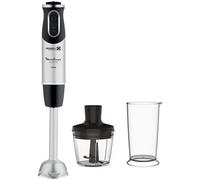 Moulinex QuickChef DD6578 Mélangeur manuel 1000 W avec régulateur de vitesse turbo avec 2 accessoires de découpe, hachoir et tasse à mesurer, dôme anti-éclaboussures, acier