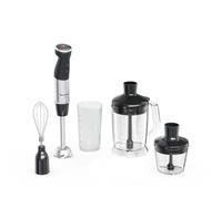 Moulinex Quickchef+ Pied Mixeur, 1000 W, Silencieux, 20 vitesses, Mode turbo, Accessoires hachoir compact, Hachoir mixeur XL, Fouet DD67L810, Noir