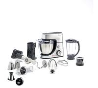 Moulinex Robot pâtissier, 1100 W, Kit de pâtisserie, Blender, Découpe-légumes avec accessoire pour macédoine, Hachoir à viande, Mini hachoir, Masterchef Gourmet argent QA519D32