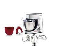 MOULINEX ROBOT PATISSIER MASTERCHEF GOURMET avec Bol Silicone Delica’Tool 8 Vitesses Pulse Pétrin Fouet Flex Batteur Électrique Mousse Chocolat Pain Pizza Desserts Pâtisserie 1100W Cuisine Silver QA530D10