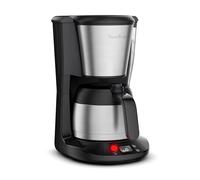 Moulinex Cafetière filtre programmable Subito FT5S2DE0 – Verseuse isotherme 0,9L 12 tasses Noir/Inox