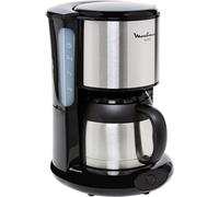 Moulinex FT360811 Cafetière Filtre Subito Isotherme 8-12 Tasses Verseuse Inox Anti-Goutte Maintien au Chaud 4 Heures 0.9l Café Noir