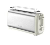Moulinex Subito, Grille-pain longue fente avec chauffe-viennoiseries, Dorage plus rapide, Économies d'énergie, Rise et inox, LS5S1AE0