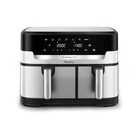 Moulinex XXL Dual Easy Fry EZ942DF0 Friteuse à air XXL avec double panier, plus de 8 personnes, paniers spacieux jusqu'à 3 kg, 7 programmes préréglés, acier inoxydable