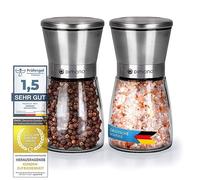 Moulins à épices en acier inoxydable Moulins à sel Moulins à poivre Moulins à piment Set de moulins avec broyeur en céramique réglable