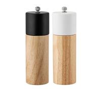 Moulins manuels en bois moulin à sel et poivre outil de cuisine(2PCS 6in With Base)