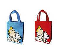 Moulinsart 04289 Set de 2 Sacs de Courses Tim et Struppi Bleu et Rouge