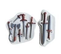 Moulle En Silicone 3D Moule À Gâteau Fondant Au Chocolat En Forme D'Épée 2Pcs