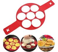 Moulle Pancake, Ronde Silicone Pancake Molds Moule à Crêpes Moule de Cuisson Braconnier à Oeufs Anneau Moule Pancake à Gâteau pour Muffins Oeufs Pâtisserie Coeur