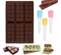 Moulle Patisserie Forme Tablette,Moules à Chocolat en Silicone 6 Unités 10 Grilles,Moldes para Tabletas de Chocolate,Anti Adhésif Moule Silicone Tablette de Chocolat pour Chocolats Maison,Pralines